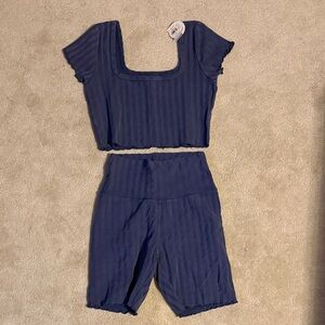 Women's Navy Two-Piece Set
